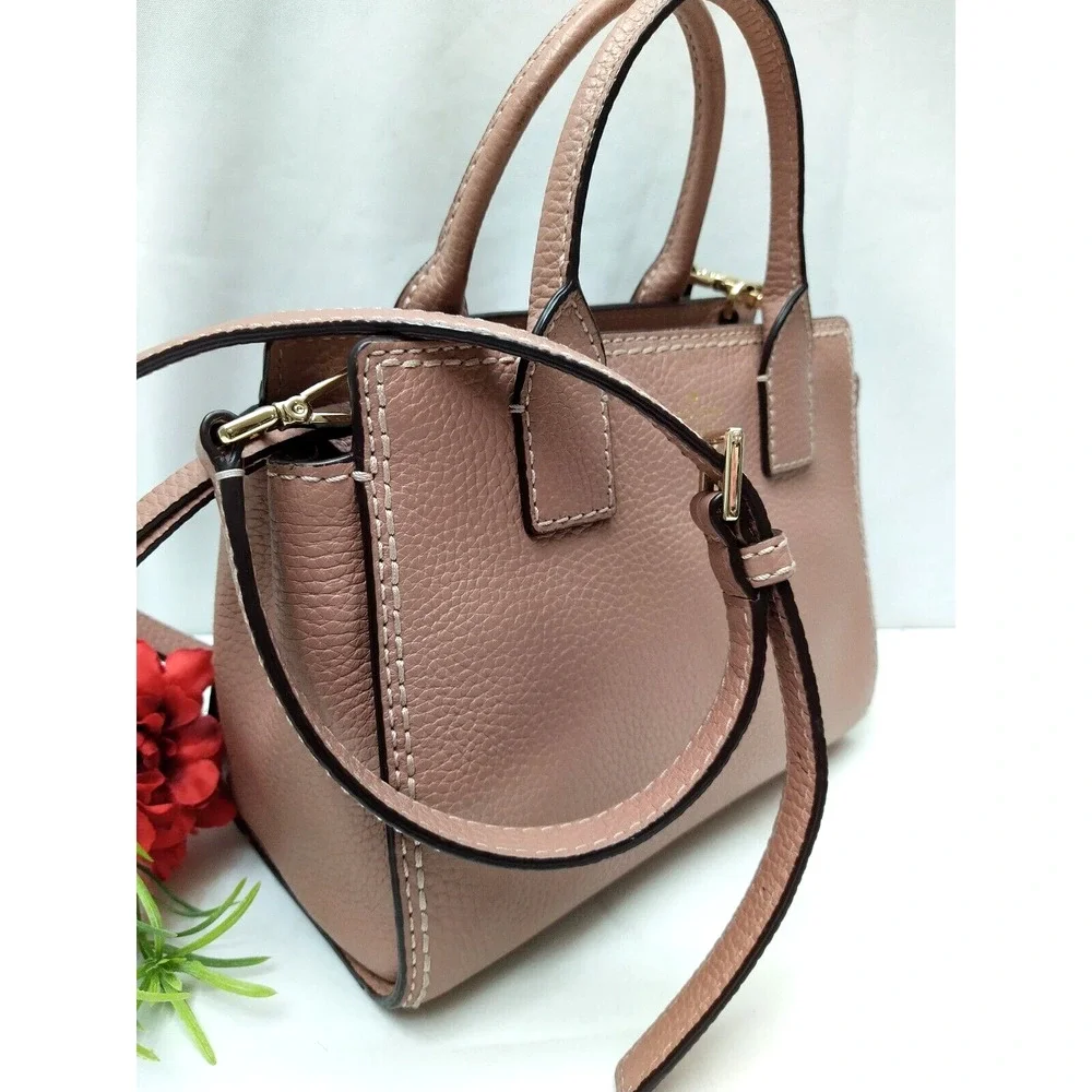 Kate Spade New York Dunne Lane Lake Nude Pebbled Leather Top Handle Satchel Bag
